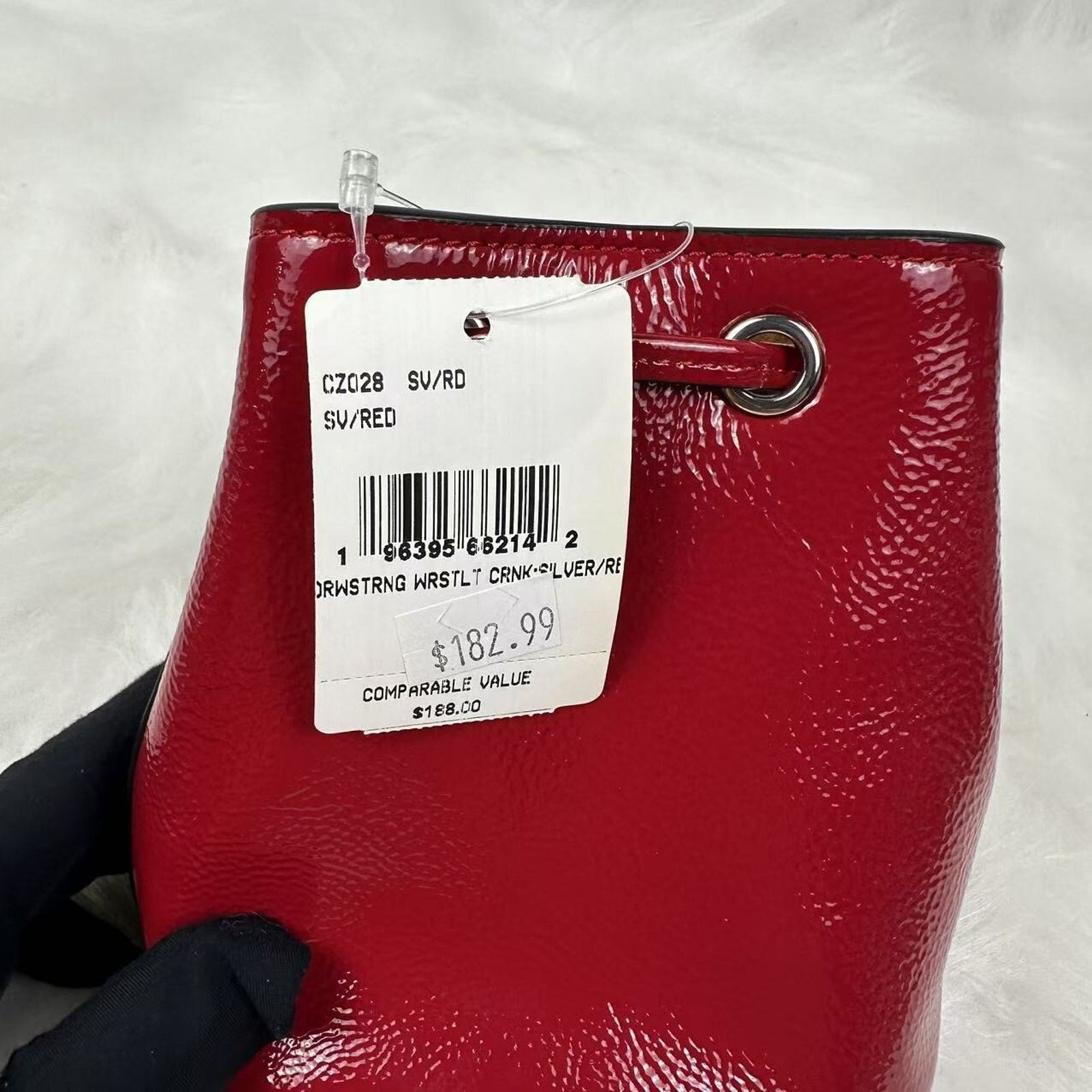 Coach Coach Drawstring Wristlet Pouch Bag in Leather/Silver /Red Size ONE SIZE - 3 Thumbnail