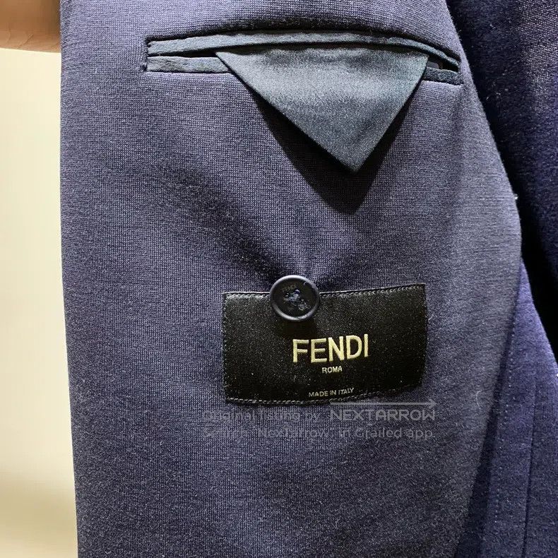 Fendi Fendi Solid color back logo single-breasted long sleeve su Size 46L - 3 Thumbnail