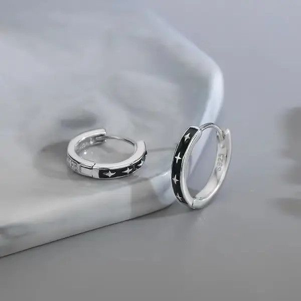 Other 925 Silver Plated Small Silver Hoop Earrings for Men Women Size ONE SIZE - 1 Thumbnail