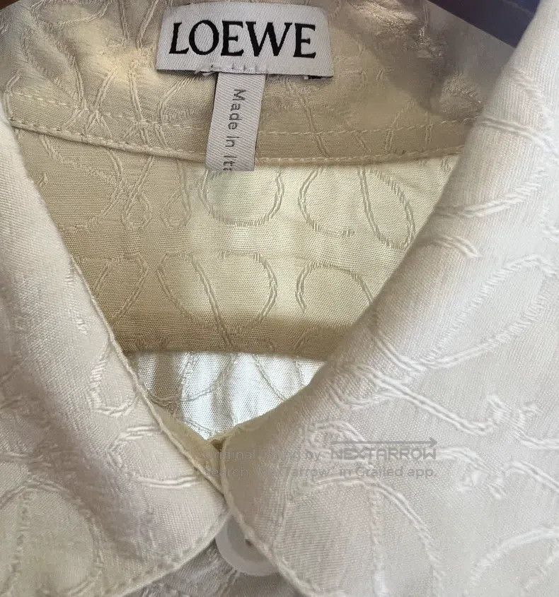 Loewe Loewe Off-White Silk Embroidered Shirt Dress Size XS / US 0-2 / IT 36-38 - 3 Thumbnail