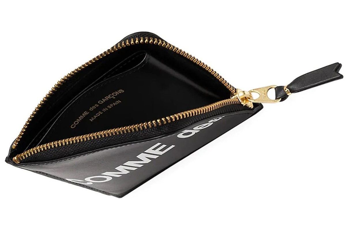 Comme des Garcons × Comme des Garcons Homme × Comme des Garcons Homme Plus New CDG Black Leather Wallet with Huge Logo Slim Corner Zip Size ONE SIZE - 12 Thumbnail