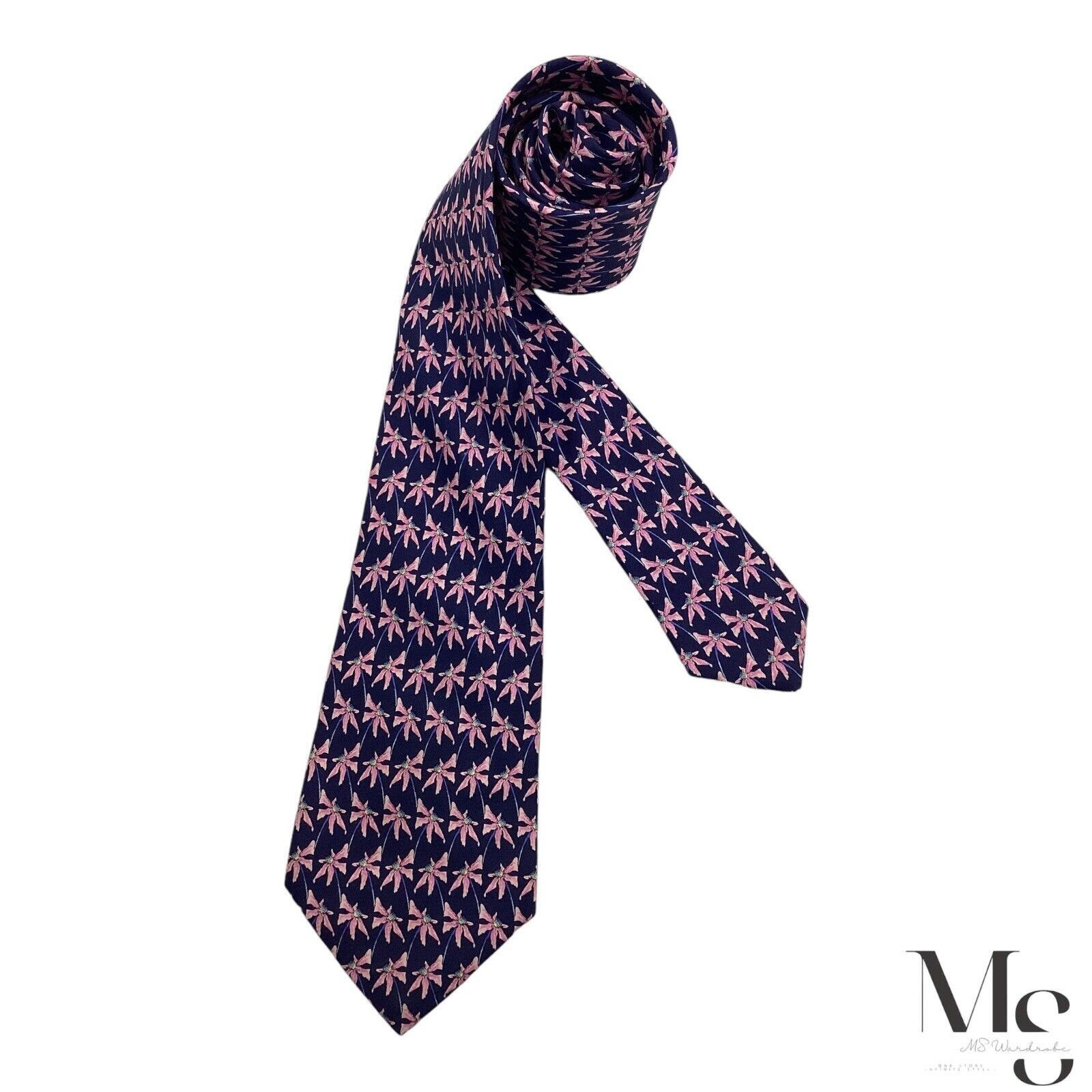 Thomas Pink PINK THOMAS PINK Blue & Pink Floral Silk Tie Made In England Size ONE SIZE - 1 Thumbnail