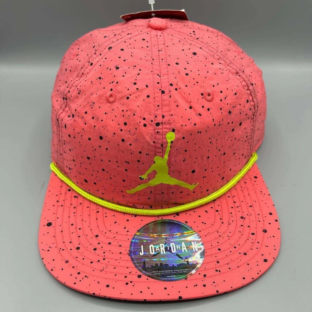 Jordan Brand Air Jordan Hat Men Pink Black Speckled Print Snap Back Cap Size ONE SIZE - 1 Thumbnail