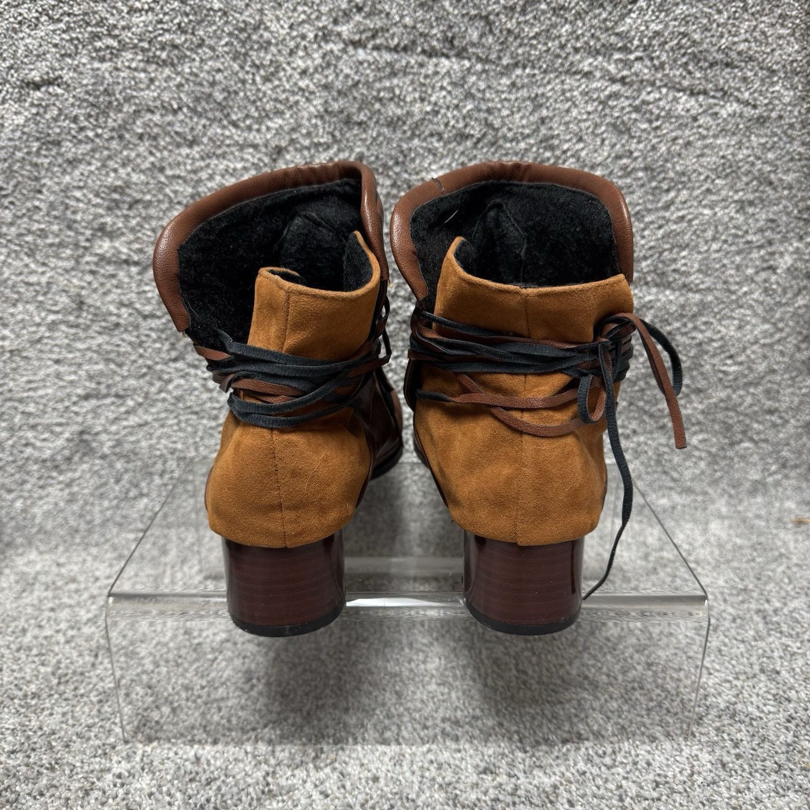 Other Suede Leather Ankle Boots Women Size 10.5 Boho Western Retro Size US 10.5 / IT 40.5 - 5 Thumbnail