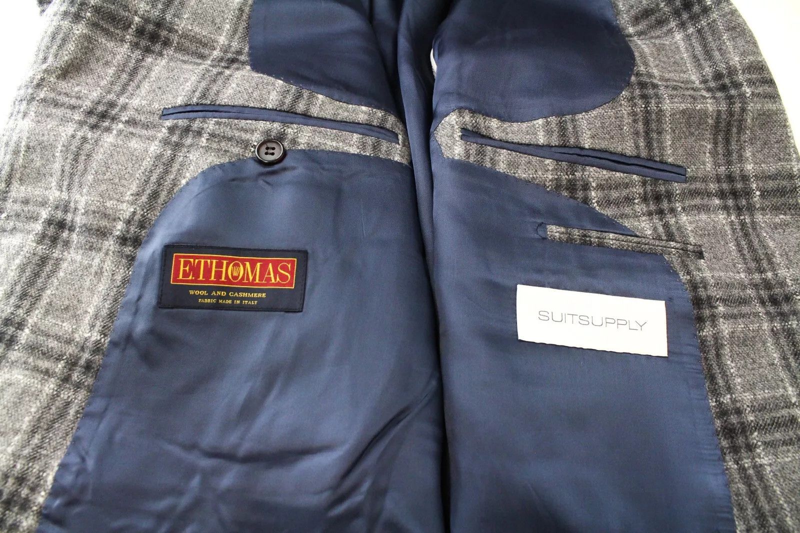 Suitsupply HAVANA UK54R Grey Wool Cashmere Blazer 59743 Size 54R - 6 Thumbnail