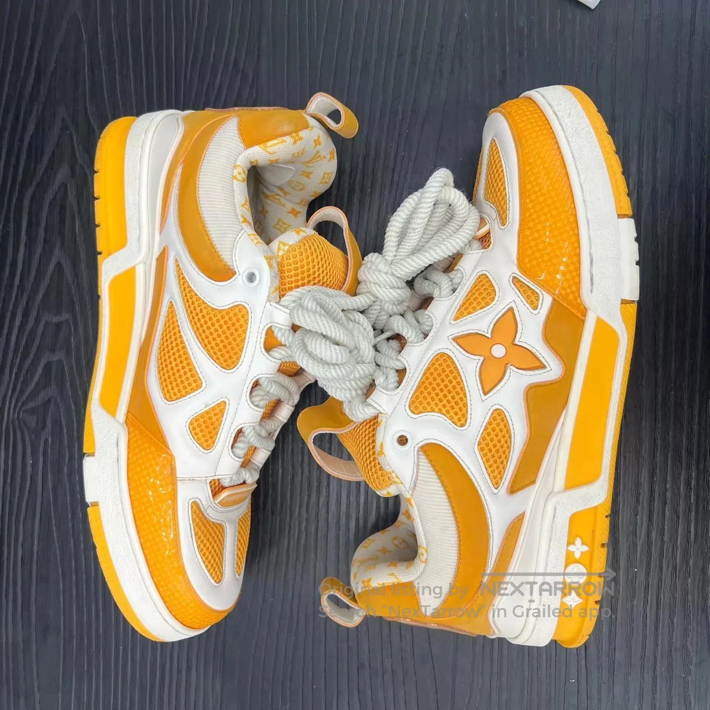 Louis Vuitton Yellow Lowtop Sneakers with Mesh Accents. Size US 9 / EU 42 - 3 Thumbnail
