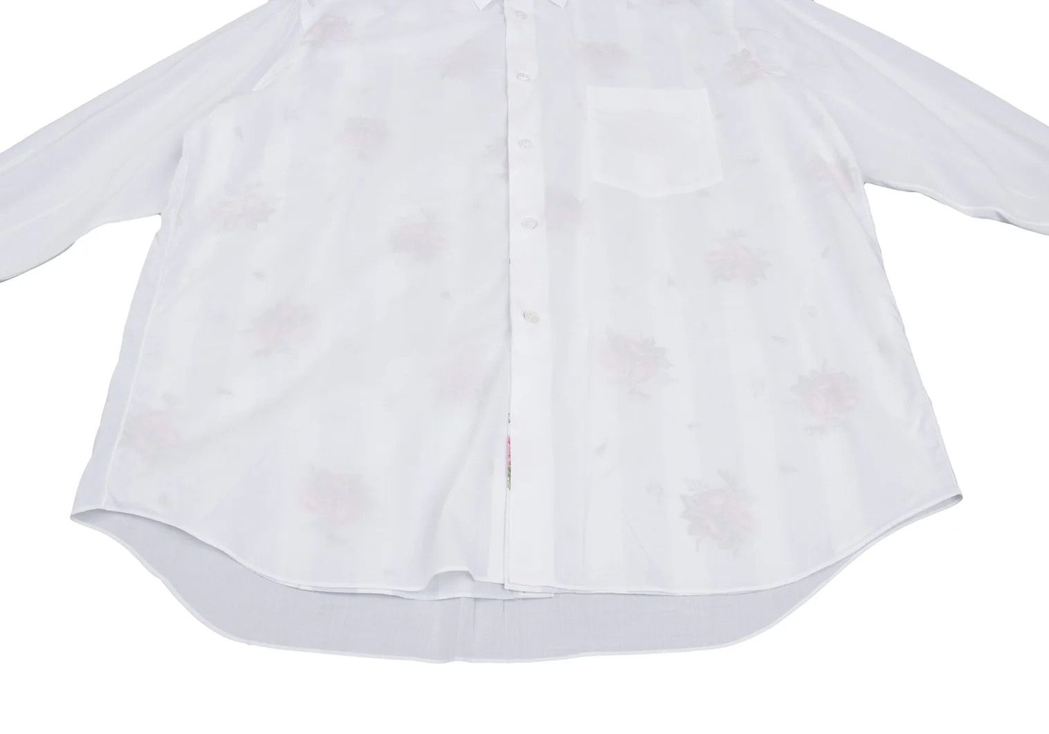 Comme des Garcons Homme Plus Stripe Flower Layered Long Sleeve Shirt Off-white Size M Size US M / EU 48-50 / 2 - 10 Thumbnail
