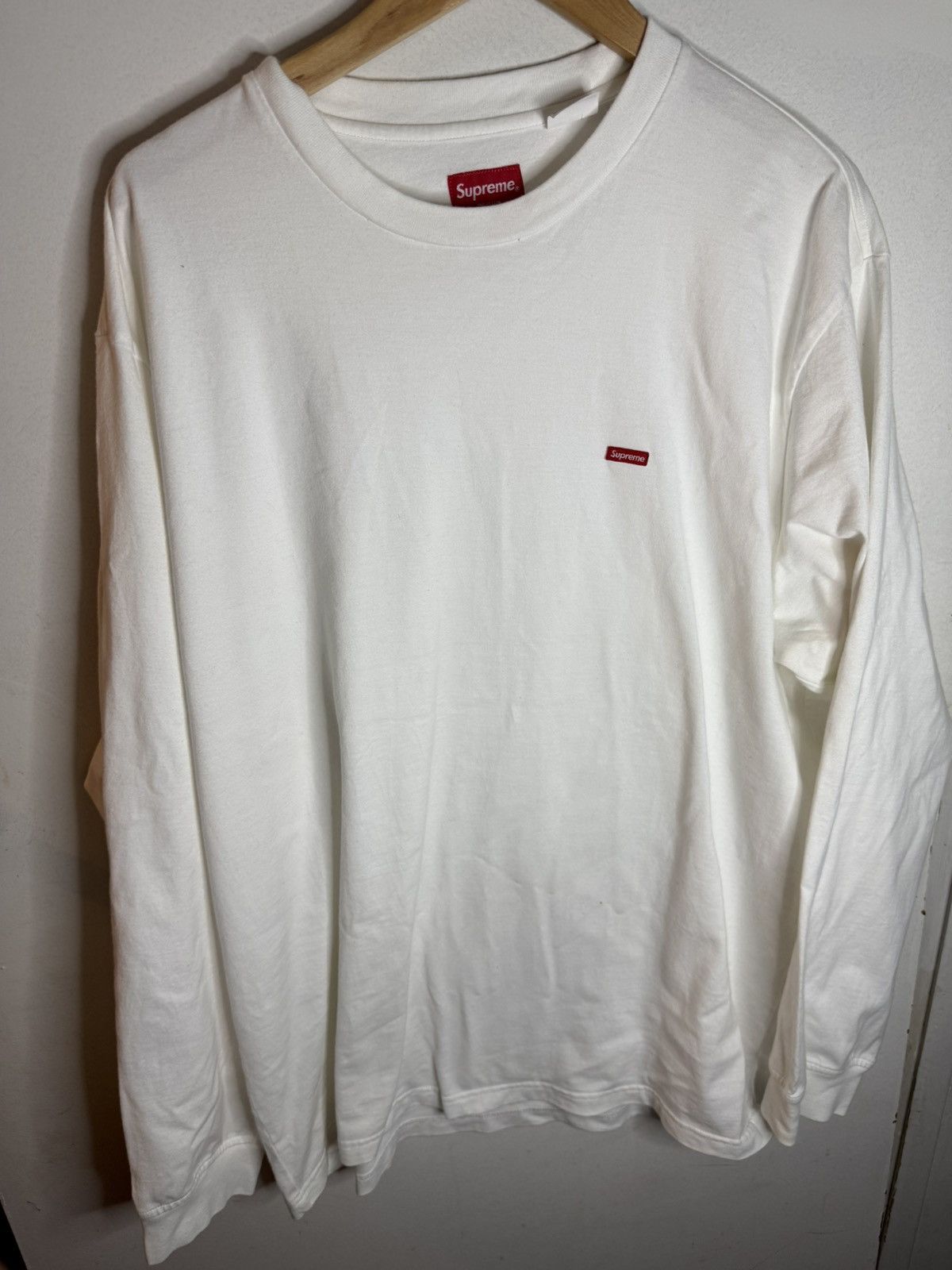 Supreme Supreme Small Box Logo Long Sleeve Tee White Size XL Size US XL / EU 56 / 4 - 1 Thumbnail