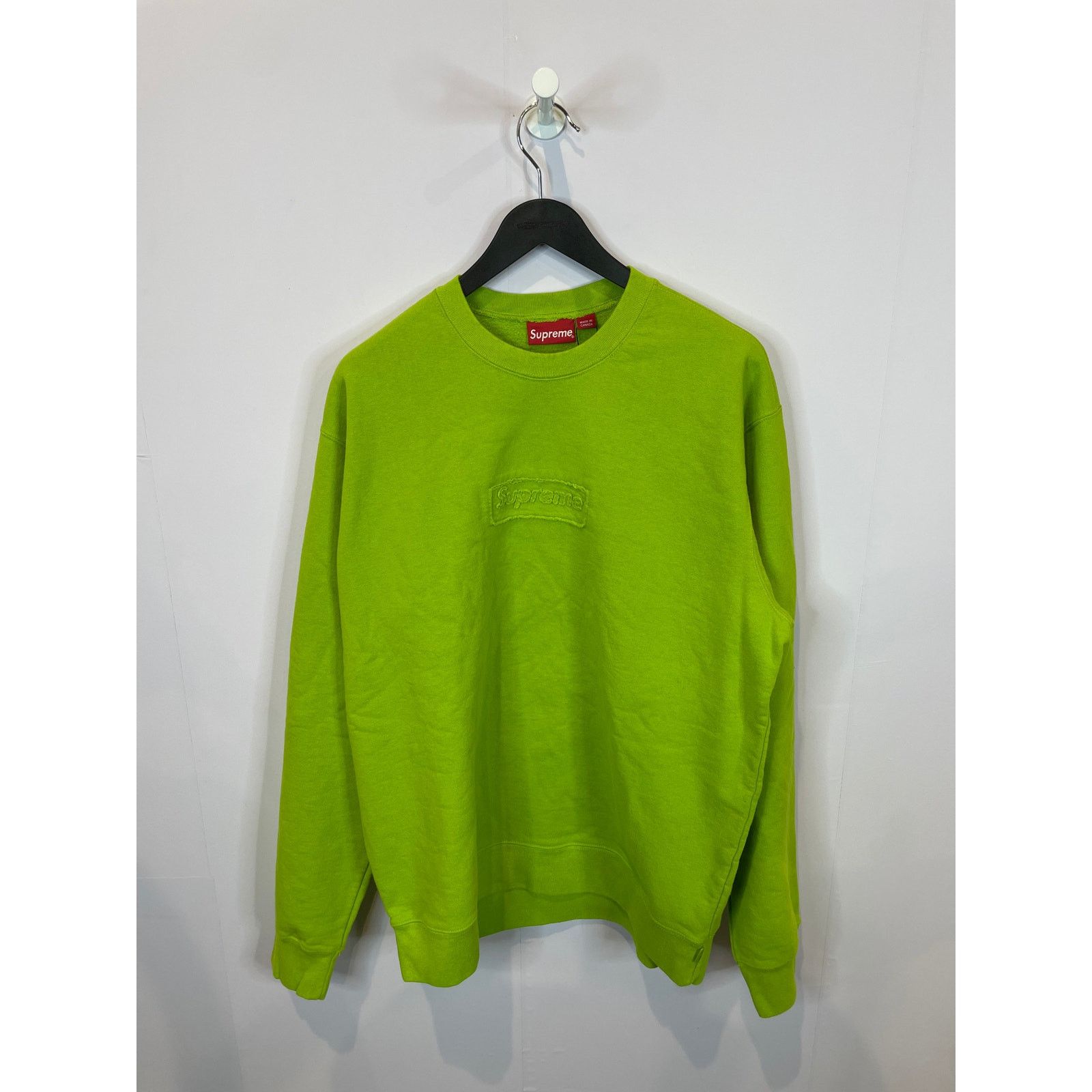 Supreme Supreme Cut Out Box Logo Crewneck Lime New XL Size US XL / EU 56 / 4 - 1 Thumbnail