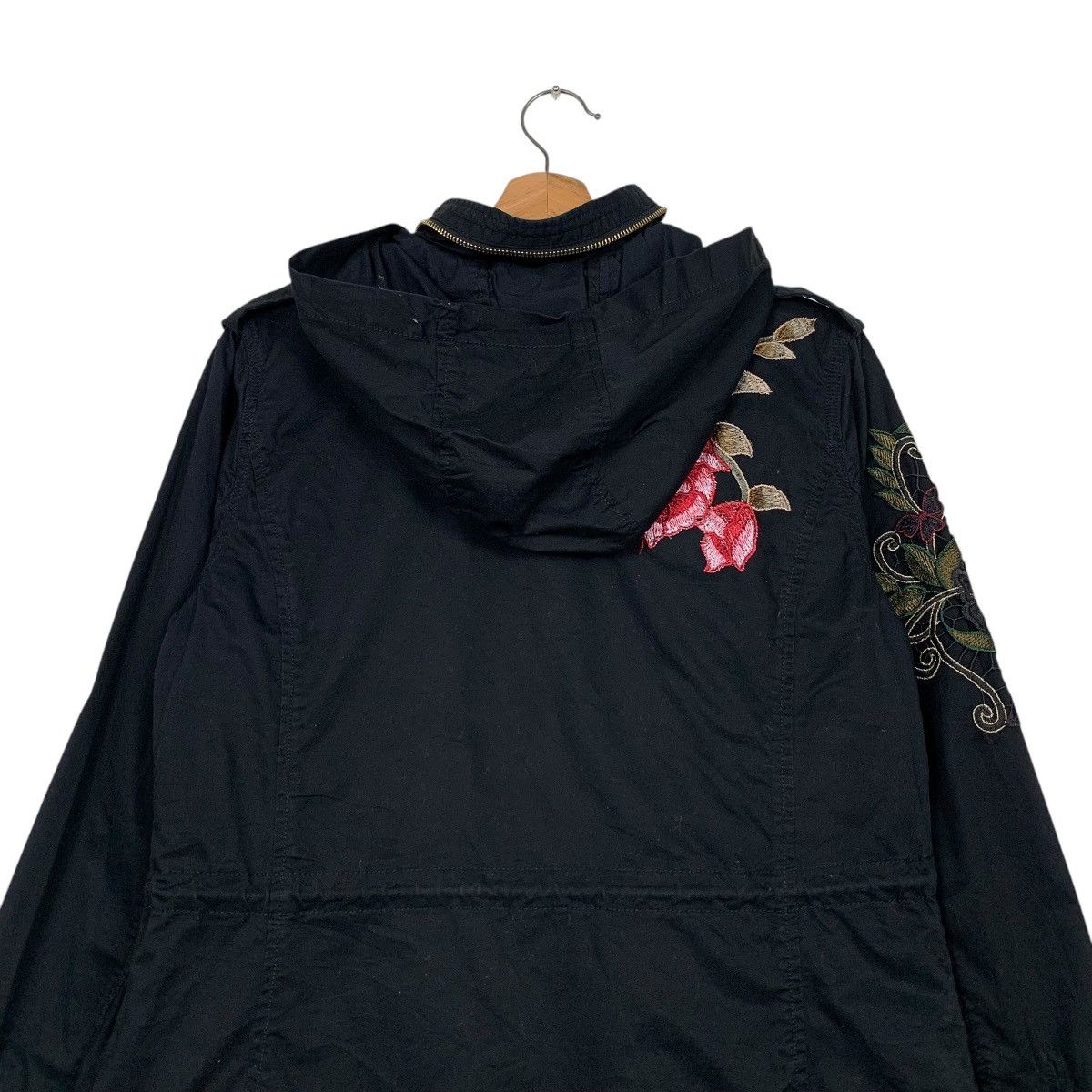 Desigual DESIGUAL Embroidery Florals Design Hooded Jacket #2254-C100 Size M / US 6-8 / IT 42-44 - 8 Thumbnail