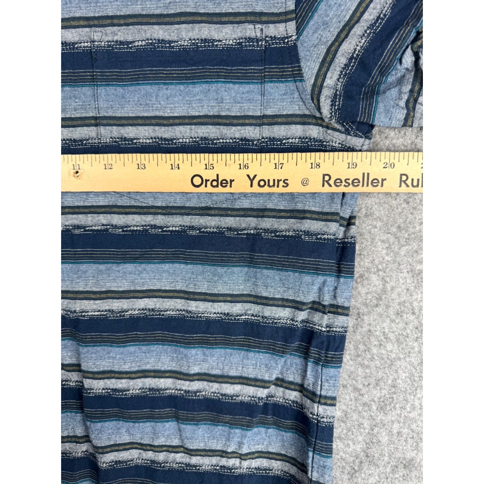 Vintage Iron & Resin Shirt Mens M Button-Up Short Sleeve Striped Cotton Size US M / EU 48-50 / 2 - 6 Thumbnail