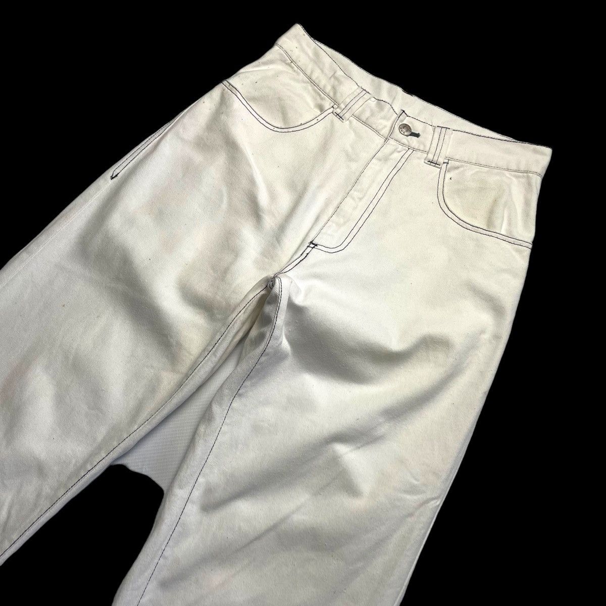 Hobo × JNCO × Phat Farm 🇯🇵 VINTAGE HOBO JEANS SPELL OUT HIP HOP WHITE JEANS Size US 28 / EU 44 - 3 Thumbnail