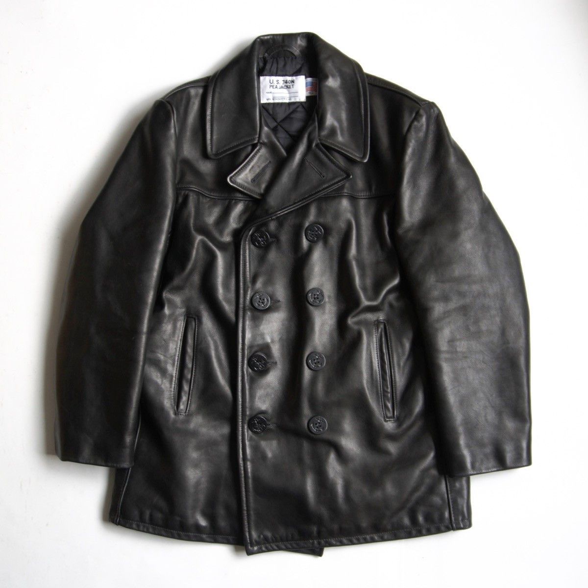 Schott SCHOTT 140 Thick Leather Peacoat Black Size XS Size US XS / EU 42 / 0 - 1 Thumbnail