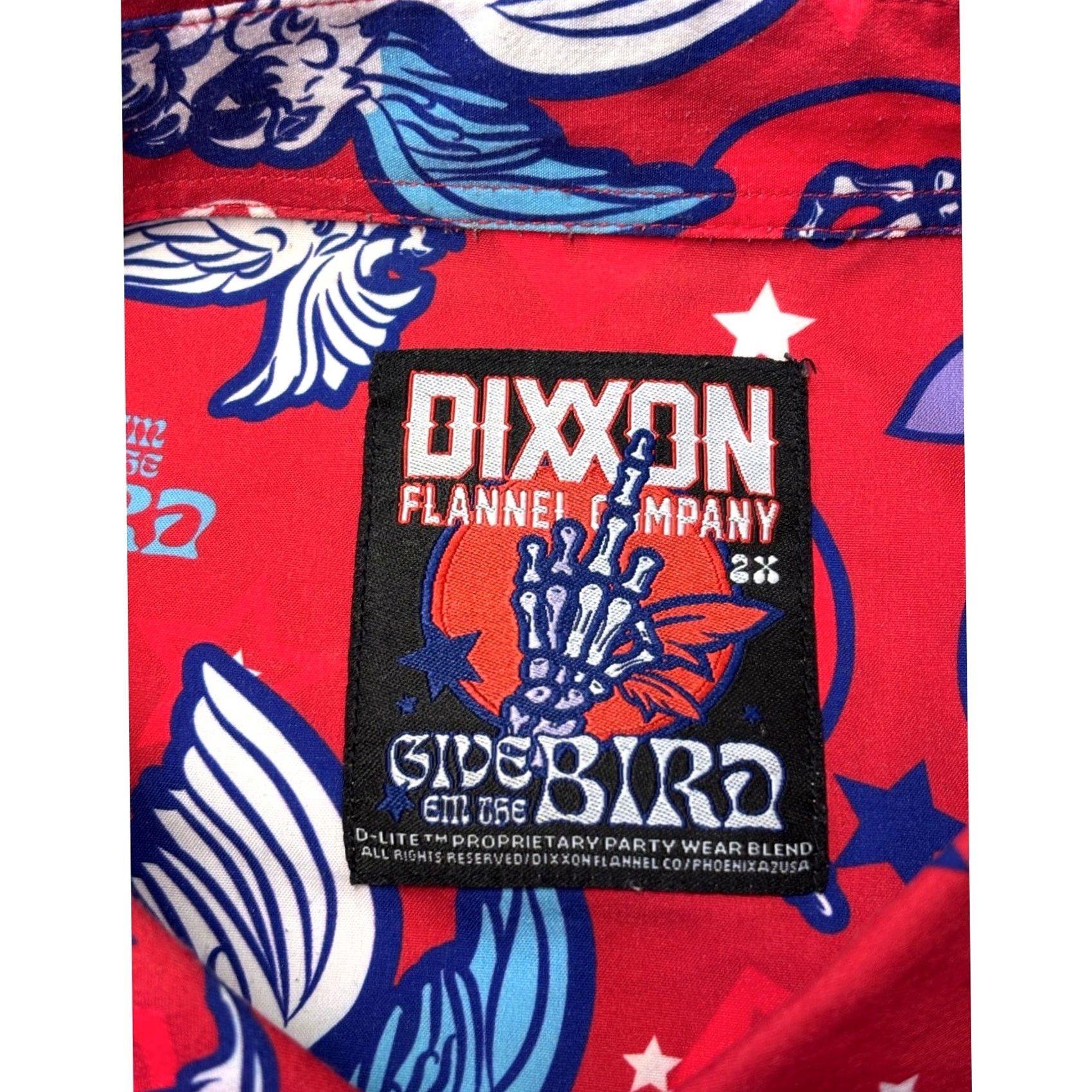 Vintage Dixxon Flannel Co Give Em The Bird Red Graphic Button Up Shirt Mens 2XL Size US XXL / EU 58 / 5 - 3 Thumbnail