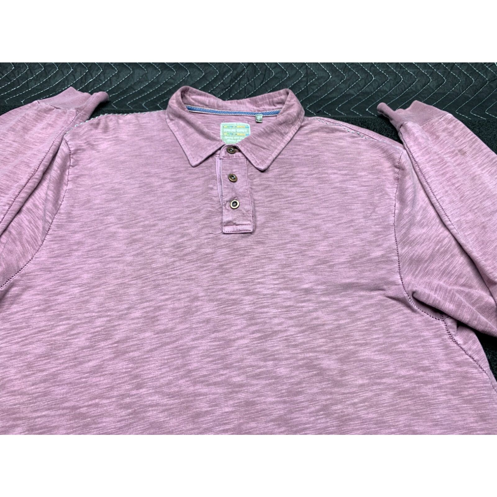 Vintage VINTAGE True Grit Polo Shirt Long Sleeve Lavender USA Mens Medium Size US M / EU 48-50 / 2 - 2 Thumbnail
