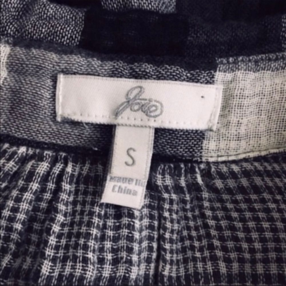 Joie Joie Black White Plaid Flannel Ruffle Button Up Shirt Women’ Size S / US 4 / IT 40 - 4 Thumbnail