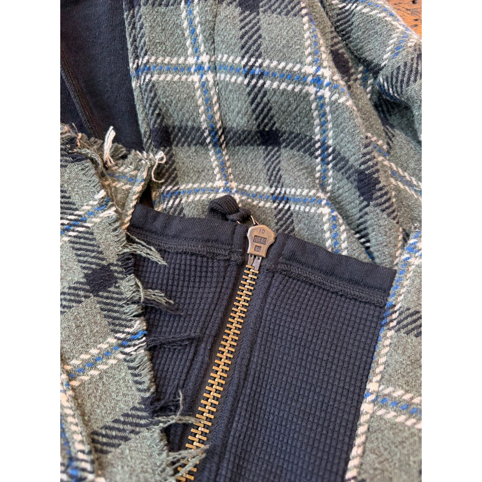 Greg Lauren Greg Lauren SAMPLE Green Plaid Hoodie Front Jacket Size US L / EU 52-54 / 3 - 5 Thumbnail