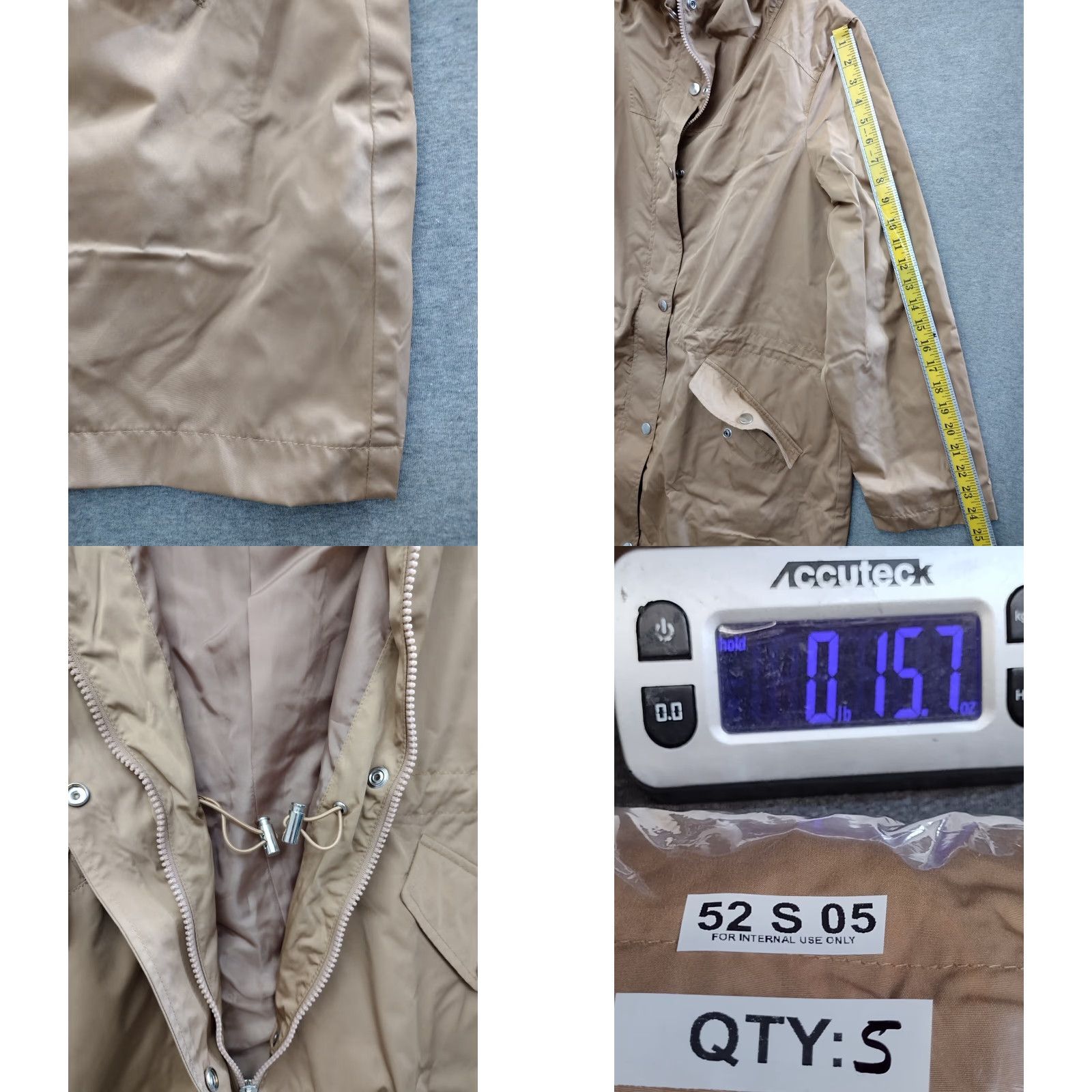 Vintage Time and Tru Jacket Womens XL Beige Hooded Light Waterproof Raincoat Size XL / US 12-14 / IT 48-50 - 8 Thumbnail