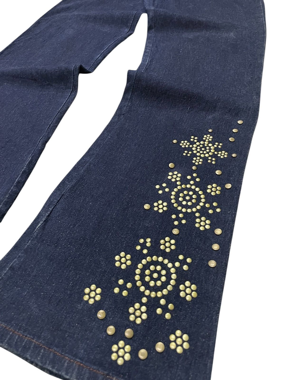 Japanese Brand × Tornado Mart Tornado Mart Wanabe Style Studded Rivet Flare Denim Jeans Size US 30 / EU 46 - 6 Thumbnail