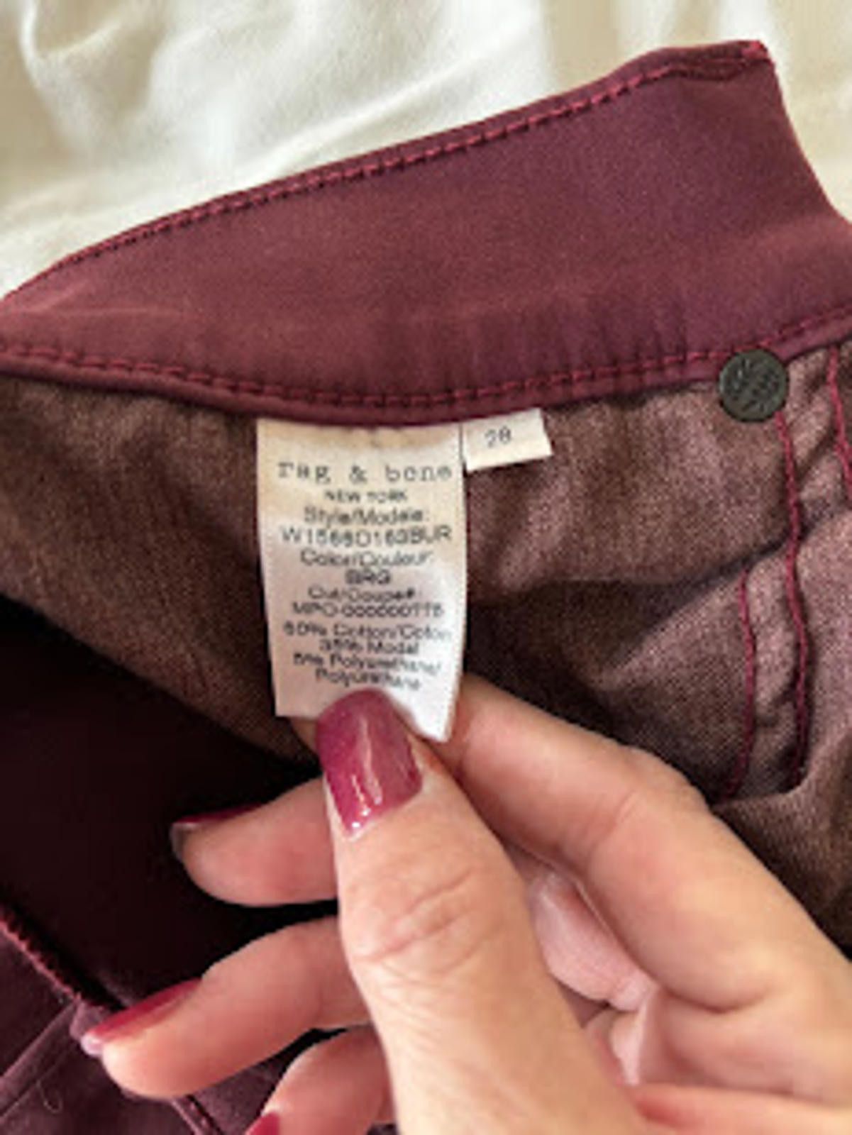 Rag & Bone rag & bone High Rise Skinny Ankle Burgandy Size 28 NWT Size 28" / US 6 / IT 42 - 7 Thumbnail