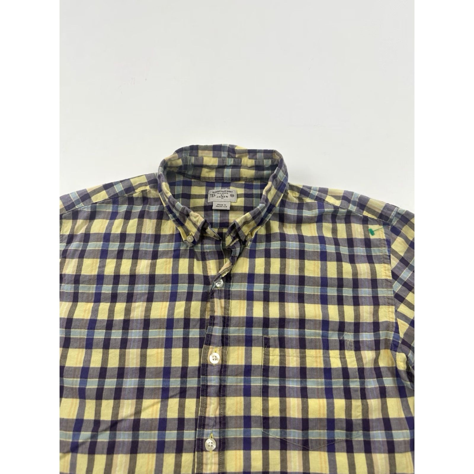 J.Crew VINTAGE J.Crew Shirt Mens Medium Yellow Blue Summer Plaid Button Up Long Sleeve Size US M / EU 48-50 / 2 - 2 Thumbnail