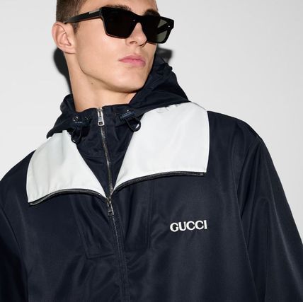 Gucci o1mt1gz0226 Nylon Twill Jacket With Patch In Dark Blue Size US S / EU 44-46 / 1 - 4 Thumbnail