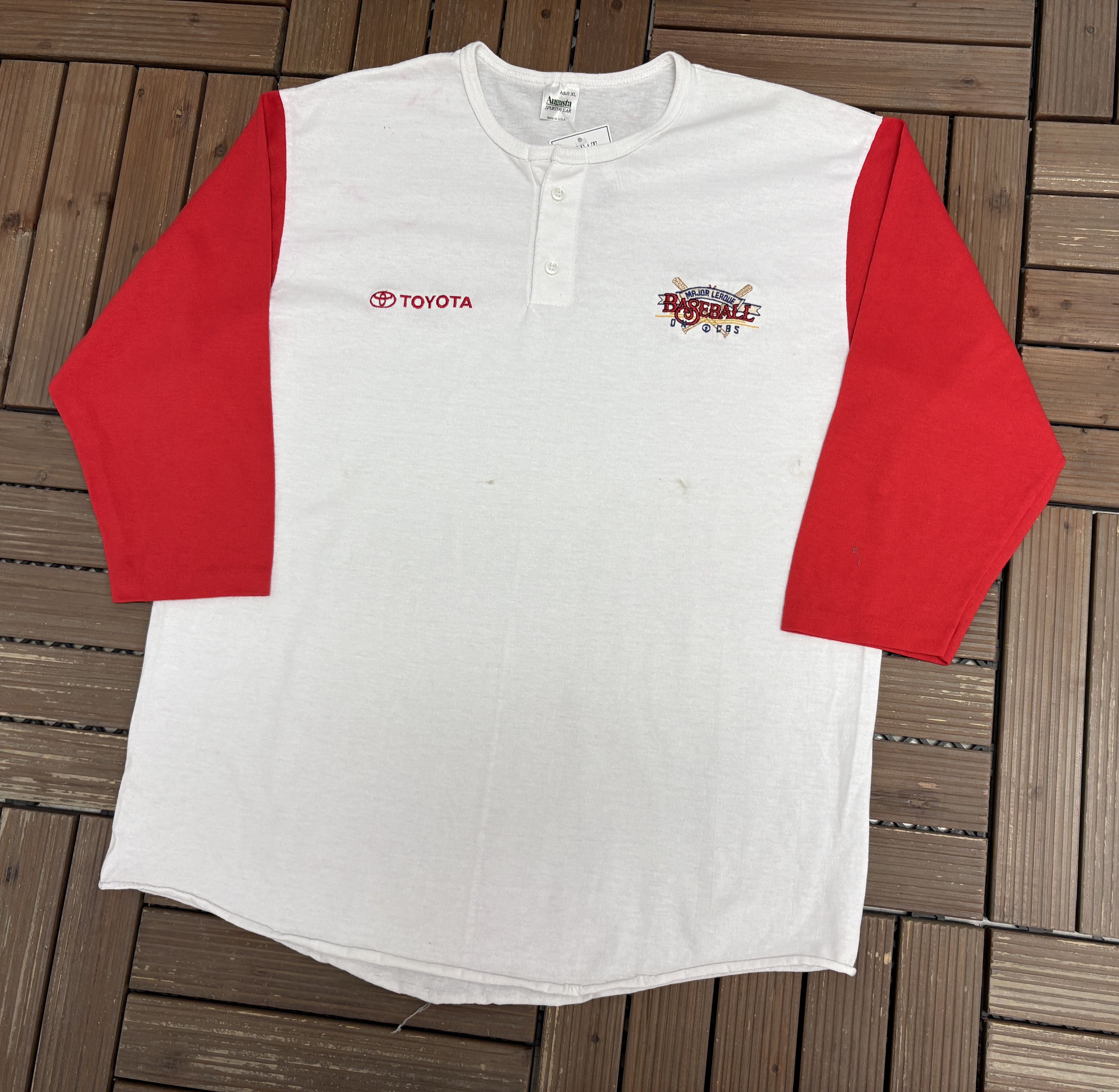 Vintage Major League Baseball on CBS Embroidered Vintage 3/4 Sleeve Size US XL / EU 56 / 4 - 3 Thumbnail