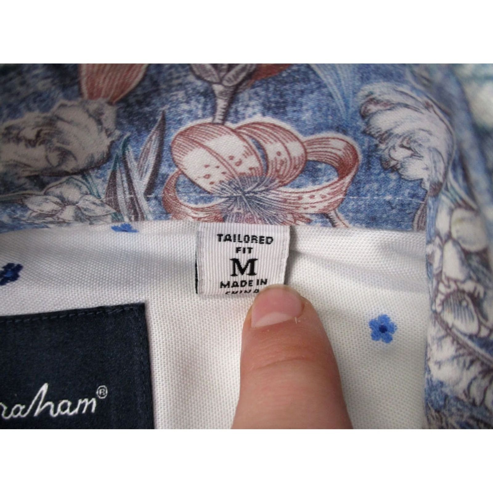 Robert Graham Robert Graham Shirt Mens M Multicolor Floral Button-Up Long Sleeve Collared Casual Knit Cotton Spandex Size US M / EU 48-50 / 2 - 7 Thumbnail