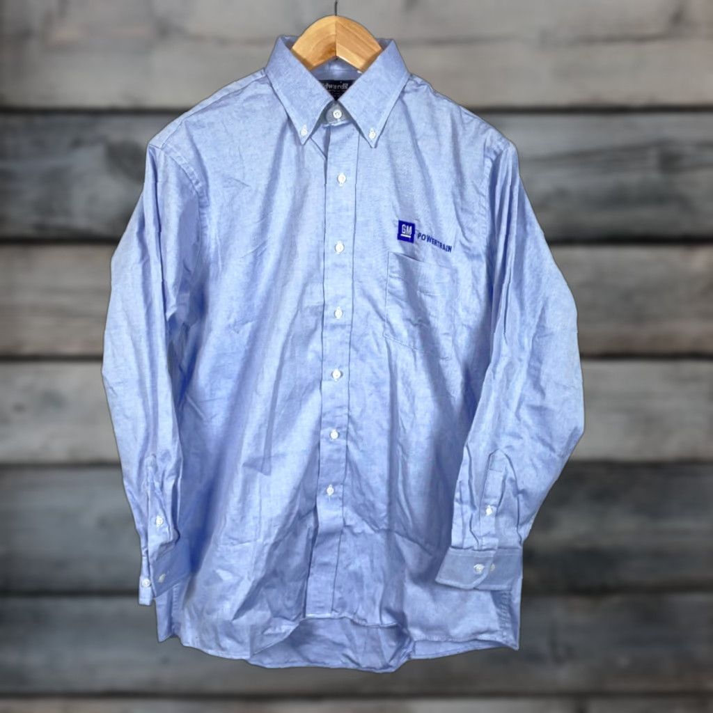 Vintage VINTAGE Edwards GM Powertrain Work Shirt Mens Large Blue Oxford Embroidered 90s Grunge Button-Down Collar NOS Size US L / EU 52-54 / 3 - 1 Thumbnail