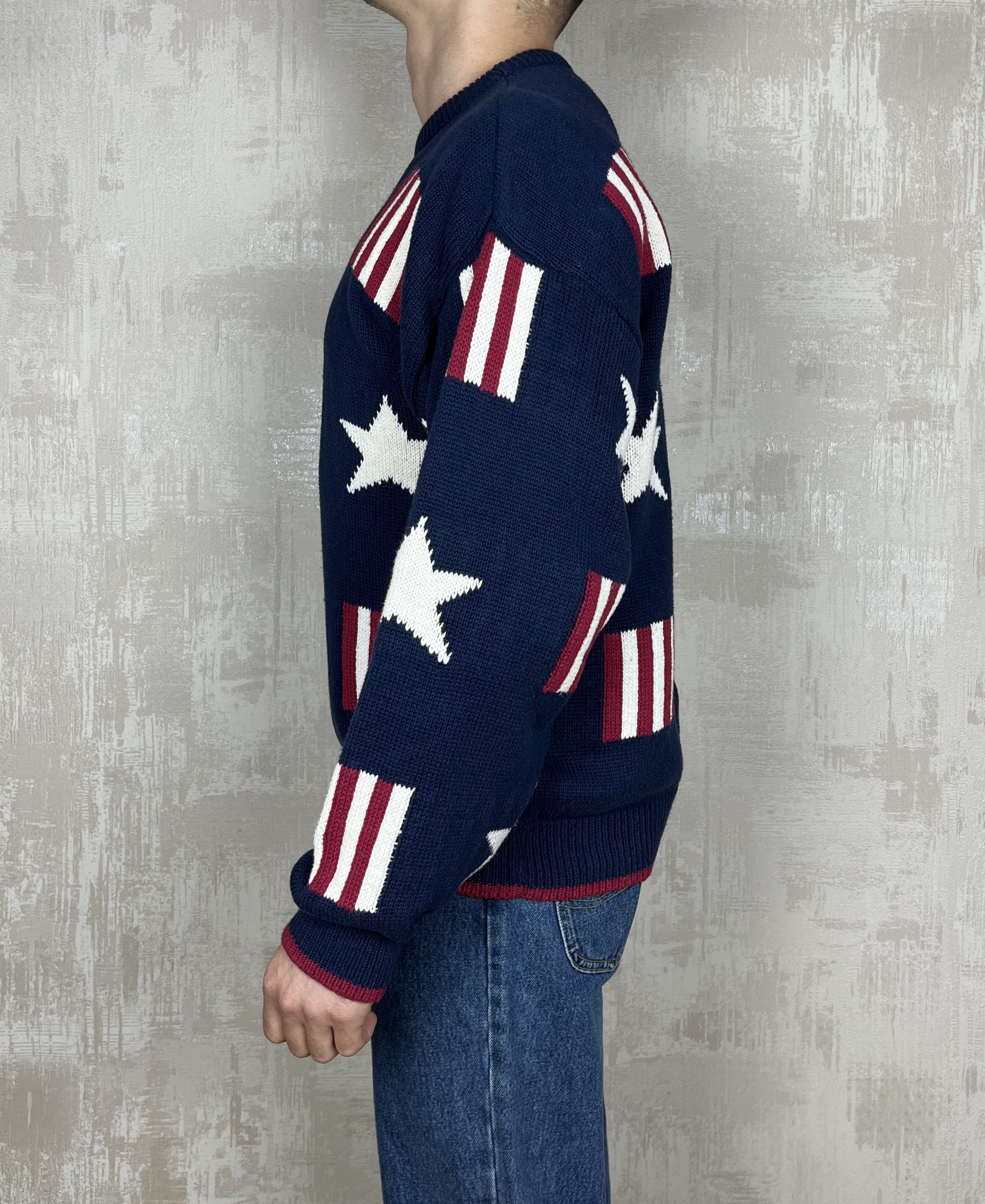 Vintage 90s Old Glory America Flag Stars Stripes USA Vintage Sweater Size US L / EU 52-54 / 3 - 9 Thumbnail