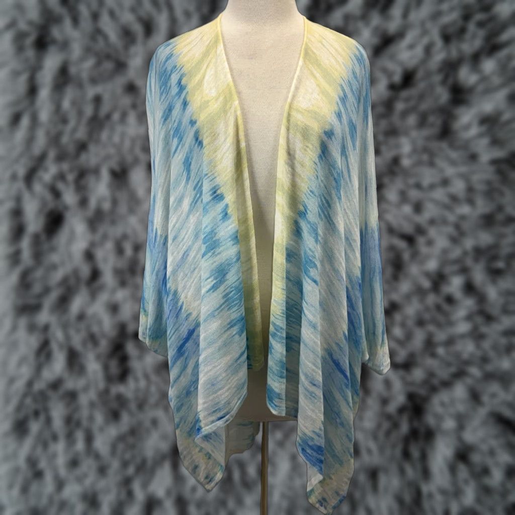 Vintage CHICO'S Ikat Cardigan Sweater Women's XL Blue Lightweight Open Front Size XL / US 12-14 / IT 48-50 - 1 Thumbnail