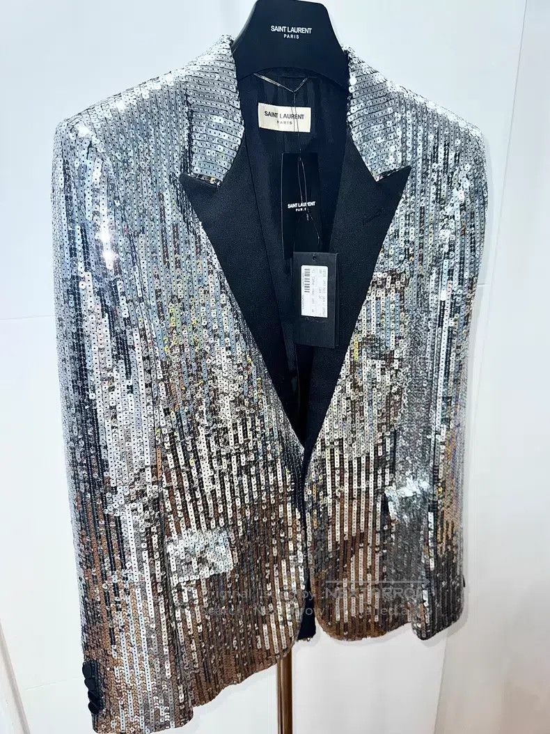 Saint Laurent Paris Saint Laurent Paris Silver Scale Jacket Size US S / EU 44-46 / 1 - 3 Thumbnail