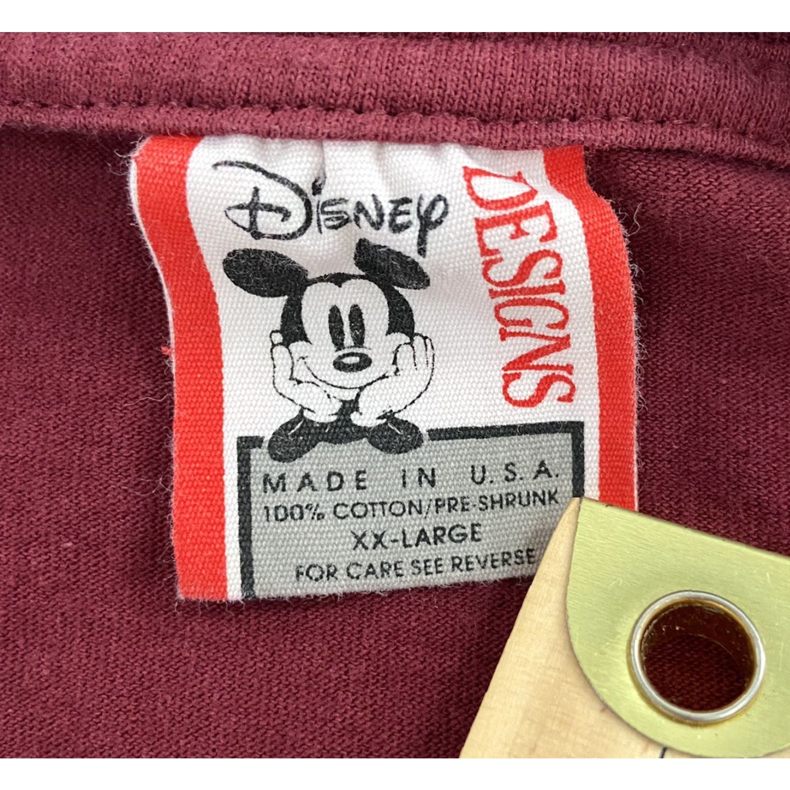 Disney Vintage Disney T-Shirt Men XL Mickey Mouse Walt Disney World 90s Cotton Maroon Size US XL / EU 56 / 4 - 6 Thumbnail