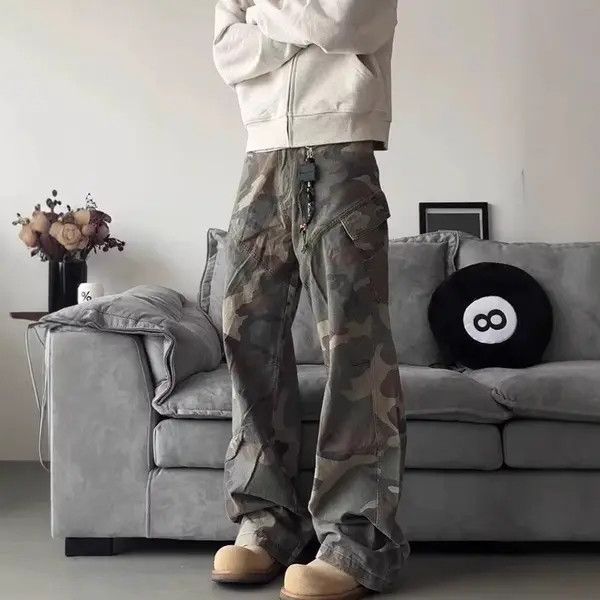 VIBE Camo Cargo Wide Stacked Flare Pants Size US 30 / EU 46 - 5 Thumbnail
