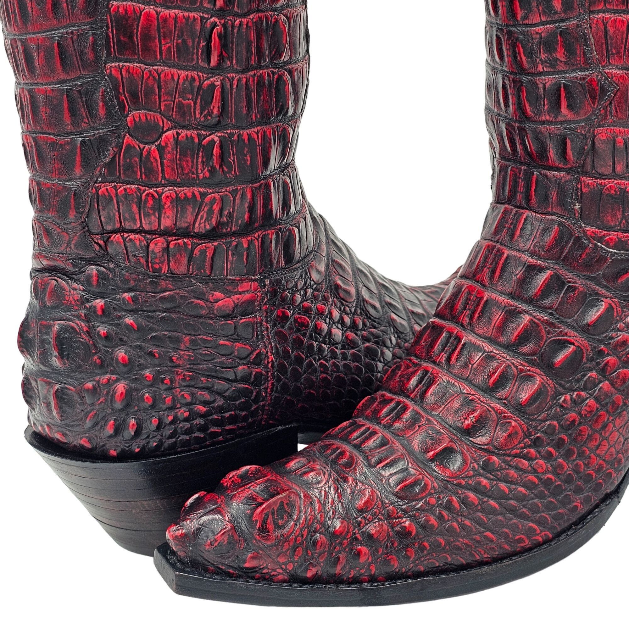 Other Tres Outlaws Black Cherry Hornback Alligator Men 11.5 Cowboy Size US 11.5 / EU 44-45 - 5 Thumbnail