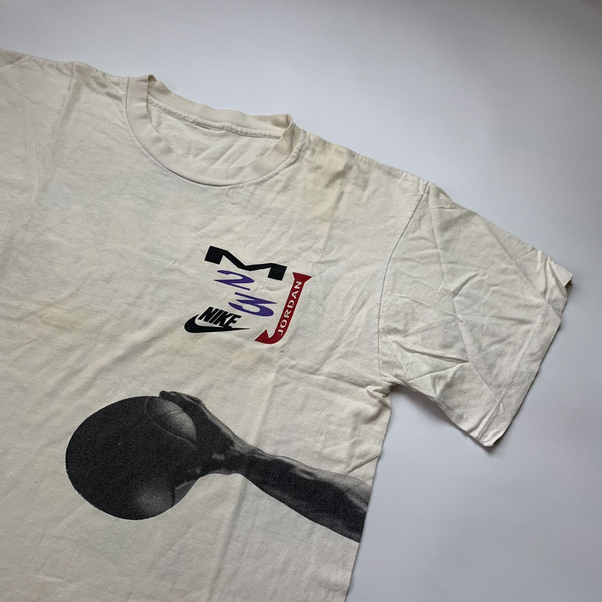 Jordan Brand Rare vintage tee Nike x Jordan Big Logo 1990 Size US XL / EU 56 / 4 - 9 Thumbnail