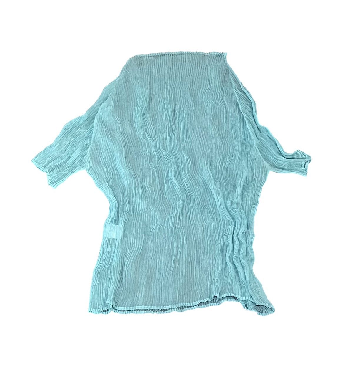Homme Plisse Issey Miyake TAX FREE 🇺🇸 issey miyake pleats sheer light blue mockneck Size S / US 4 / IT 40 - 1 Thumbnail