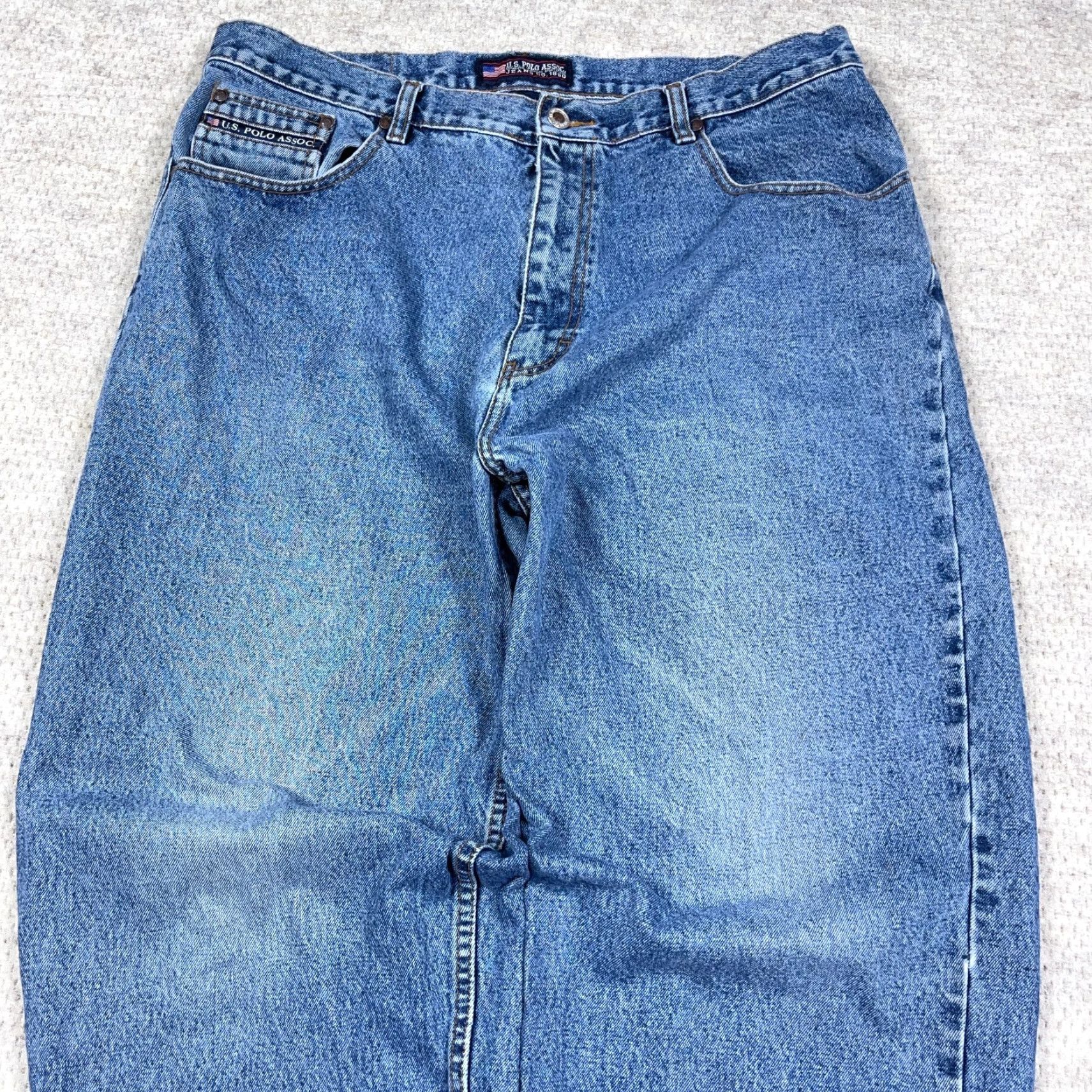 Vintage VINTAGE US Polo Assn Jeans Men 38x30 Relaxed Fit Straight Baggy 90s Y2K Flag Size US M / EU 48-50 / 2 - 3 Thumbnail