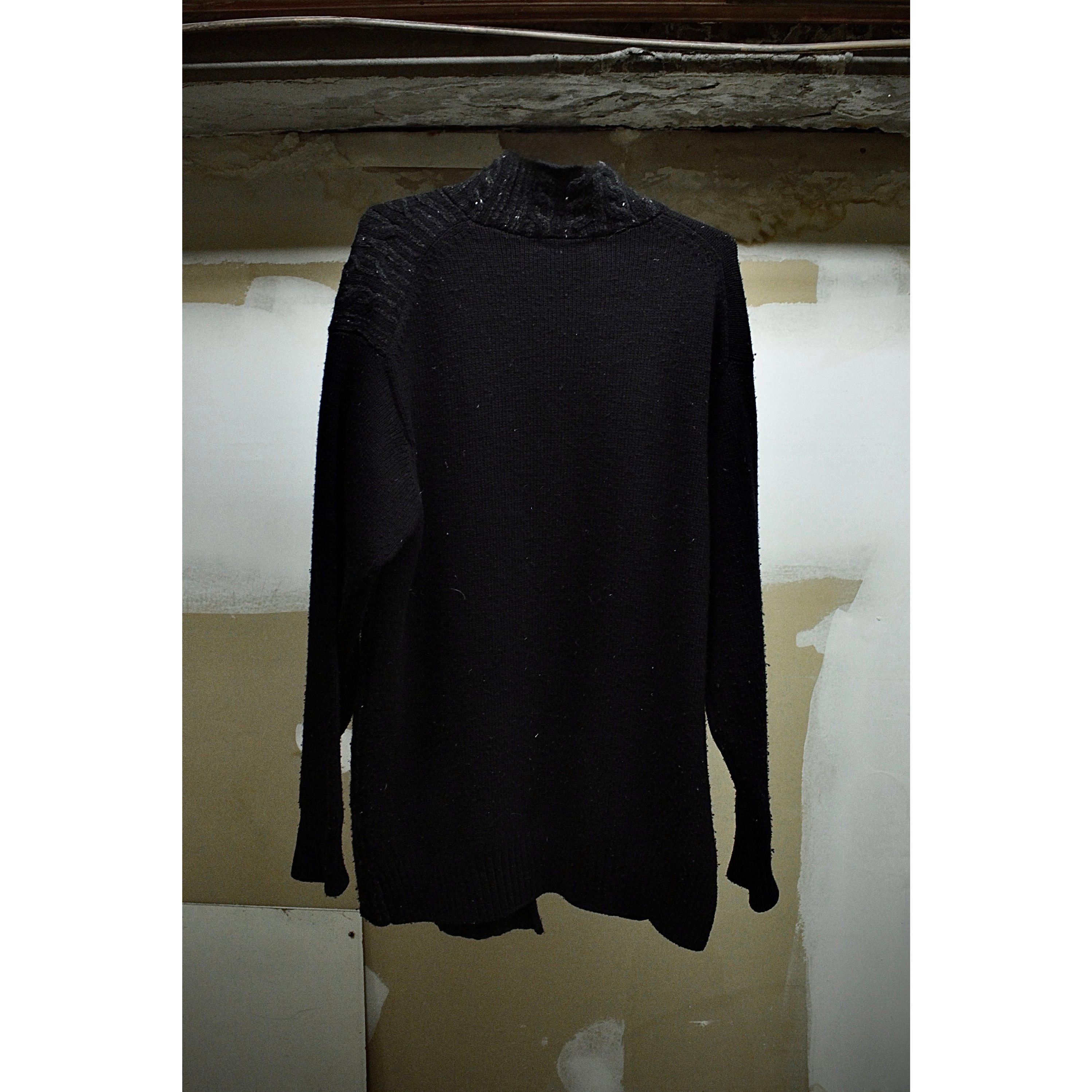Yohji Yamamoto Yohji Yamamoto POUR HOMME Asymmetric Cable Knit Neck Jumper Size US L / EU 52-54 / 3 - 6 Thumbnail