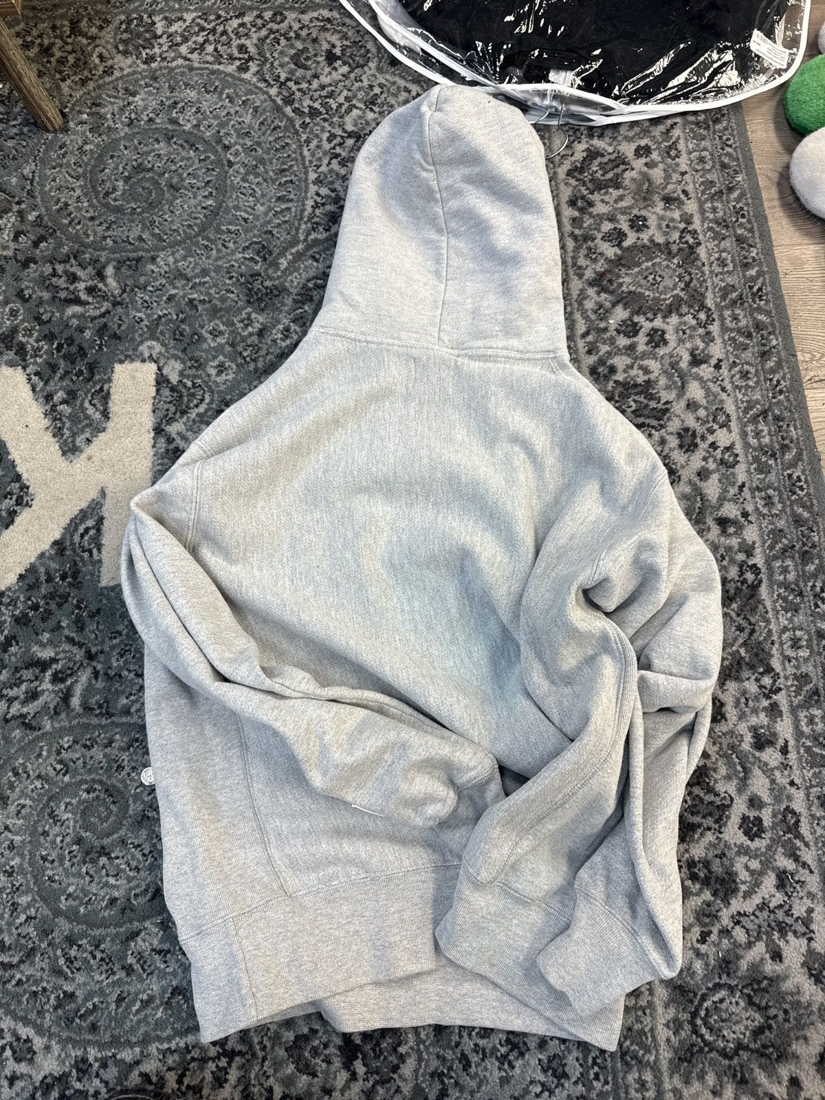Gallery dept mini logo hooded sweatshirt grey large