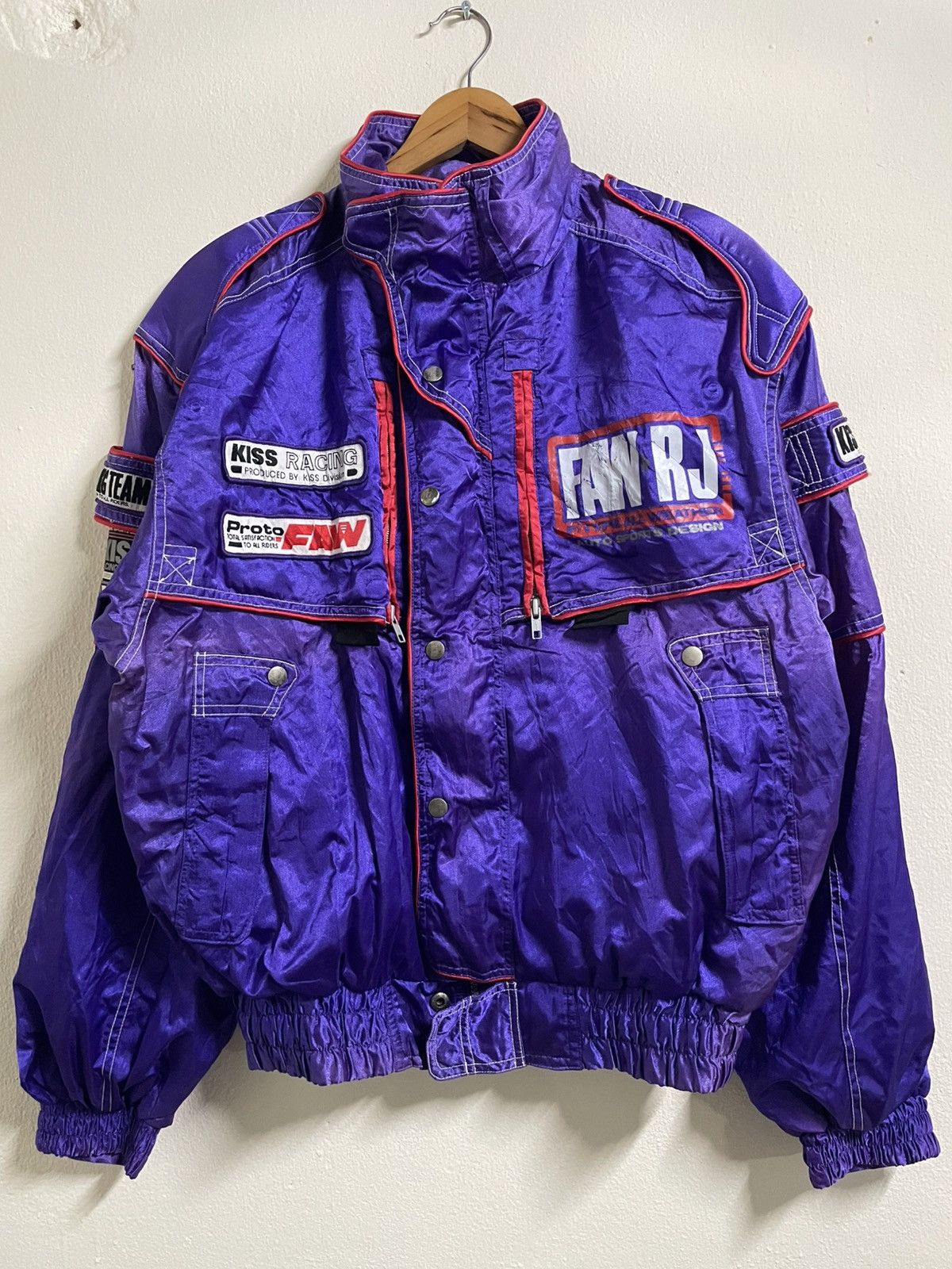 美品 KISS RACING TEAM バイクジャケット パープル KISS × Sports Specialties Vintage Kiss Racing Team Jacket by Kiss
