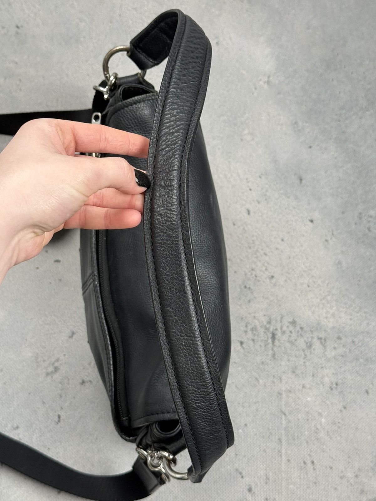 BREE VTG Bree Black Leather Shoulder Bag Crossbody Germany Design Size ONE SIZE - 18 Thumbnail