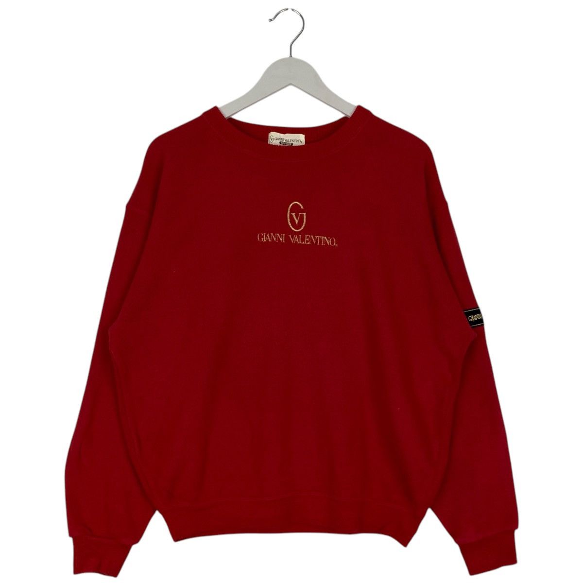 Gianni Valentino × Valentino Vintage Gianni Valentino Embroidered Crewneck Sweatshirt Red Size M / US 6-8 / IT 42-44 - 1 Thumbnail