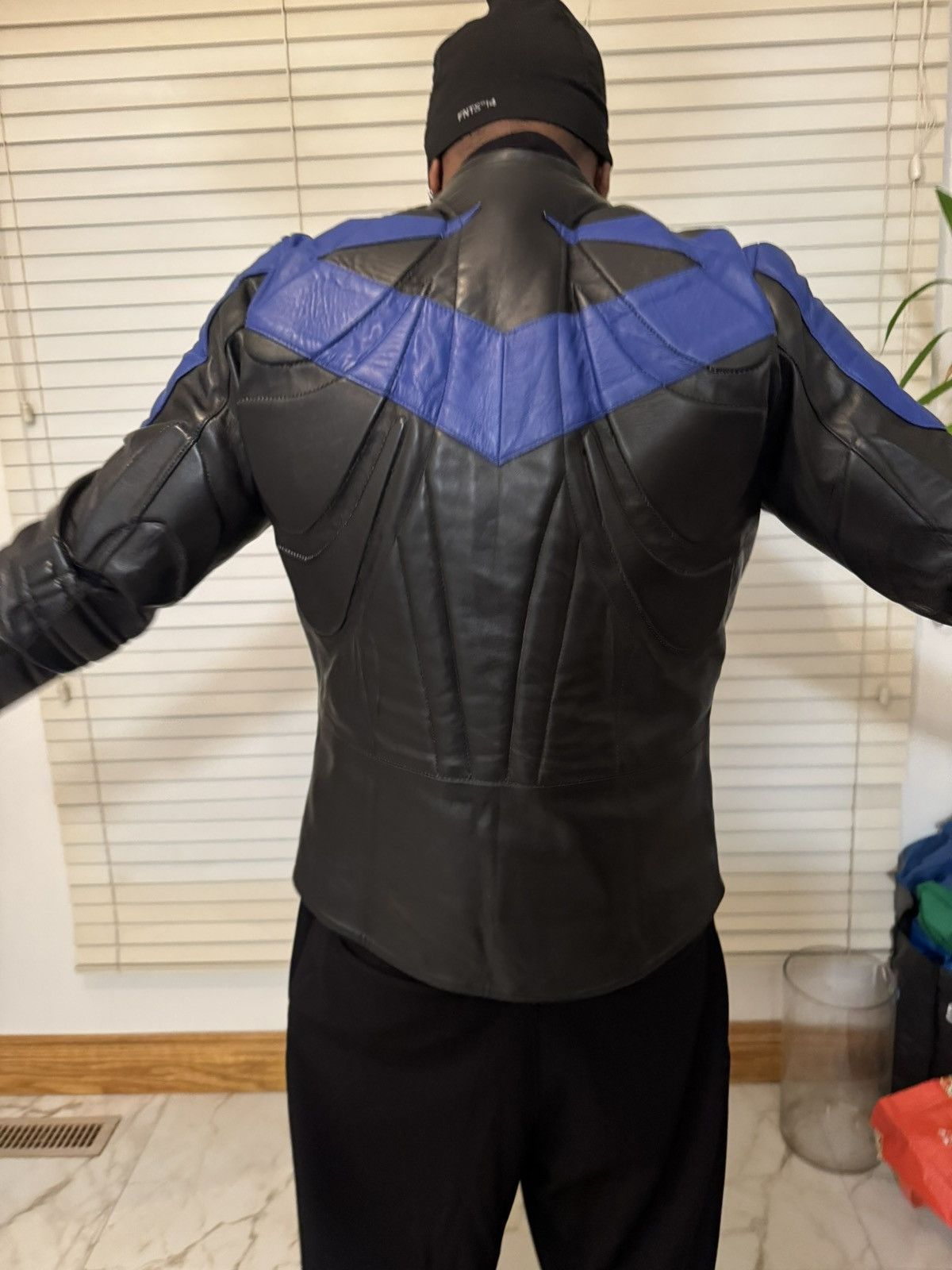Genuine Leather Vintage Night-wing Batman Black Leather Motorcycle Jacket Size US L / EU 52-54 / 3 - 14 Thumbnail