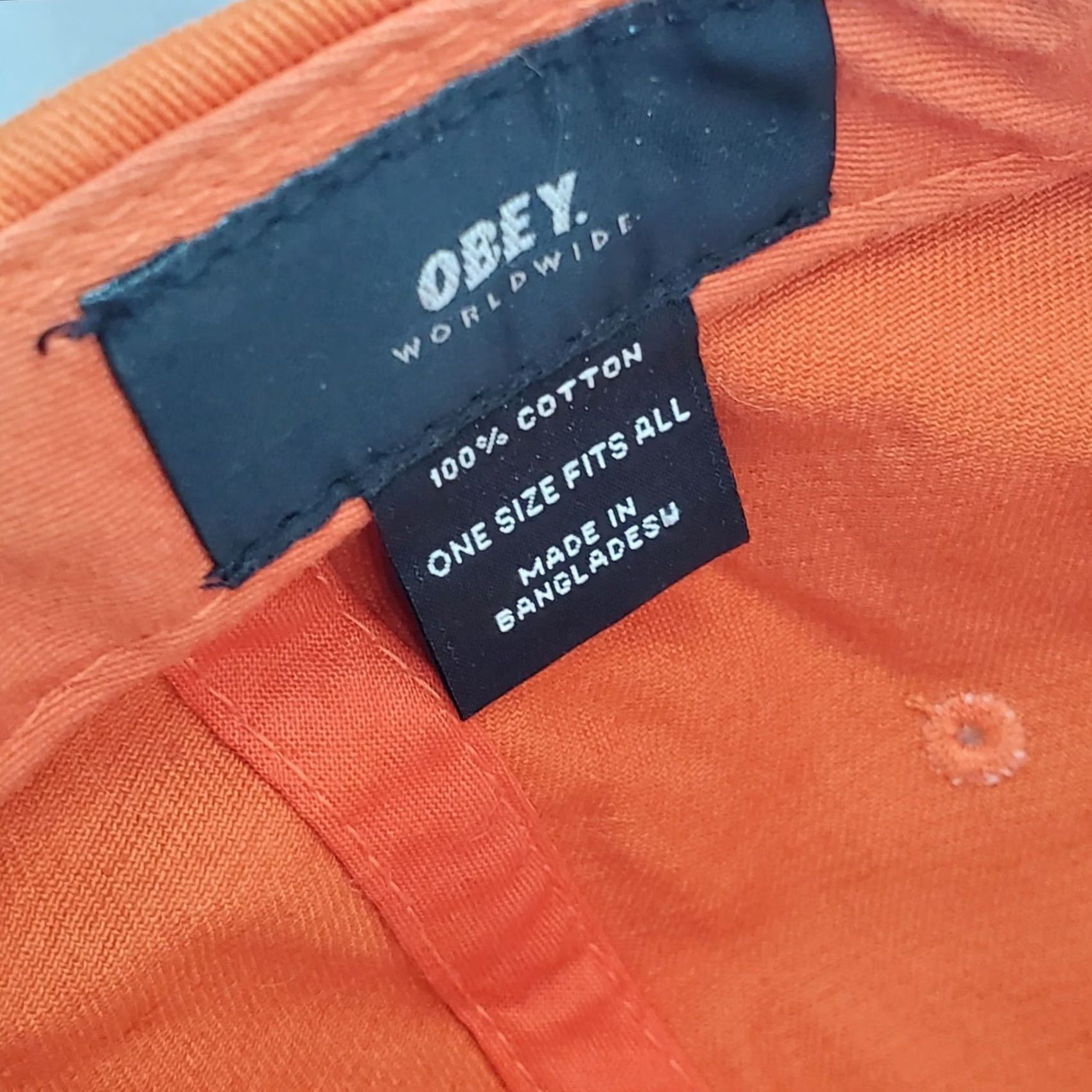 Obey OBEY Orange Canvas Baseball Cap Hat Mens One Size Streetwear Hip Hop Classic Colorful Size ONE SIZE - 8 Thumbnail