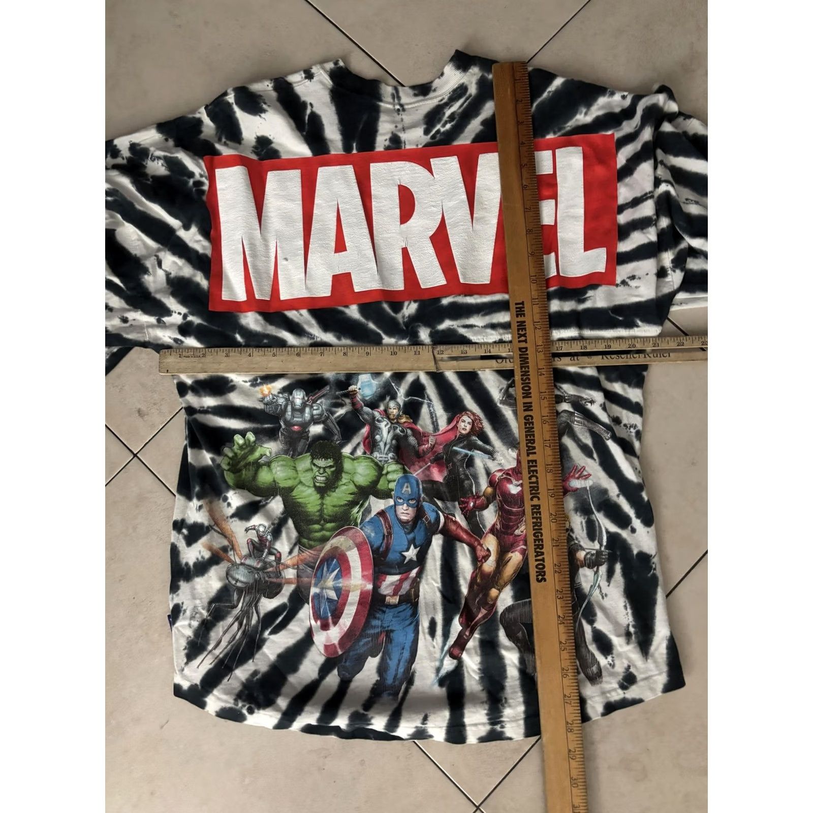 Vintage Marvel Shirt Mens Large Black White Tie Dye Long Sleeve Graphic T-Shirt Size US L / EU 52-54 / 3 - 5 Thumbnail