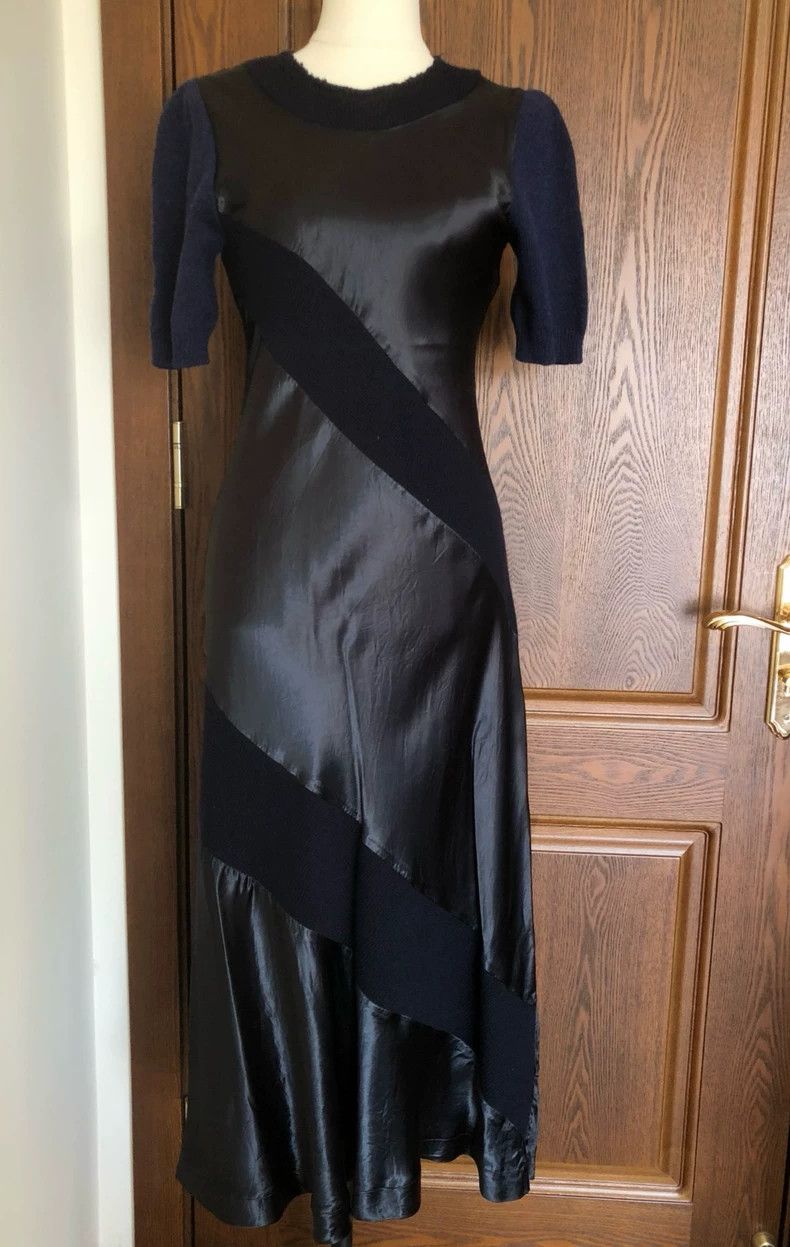 Comme des Garcons Comme Des Garcons Satin paneled dress CDG knit dress Size S / US 4 / IT 40 - 2 Thumbnail