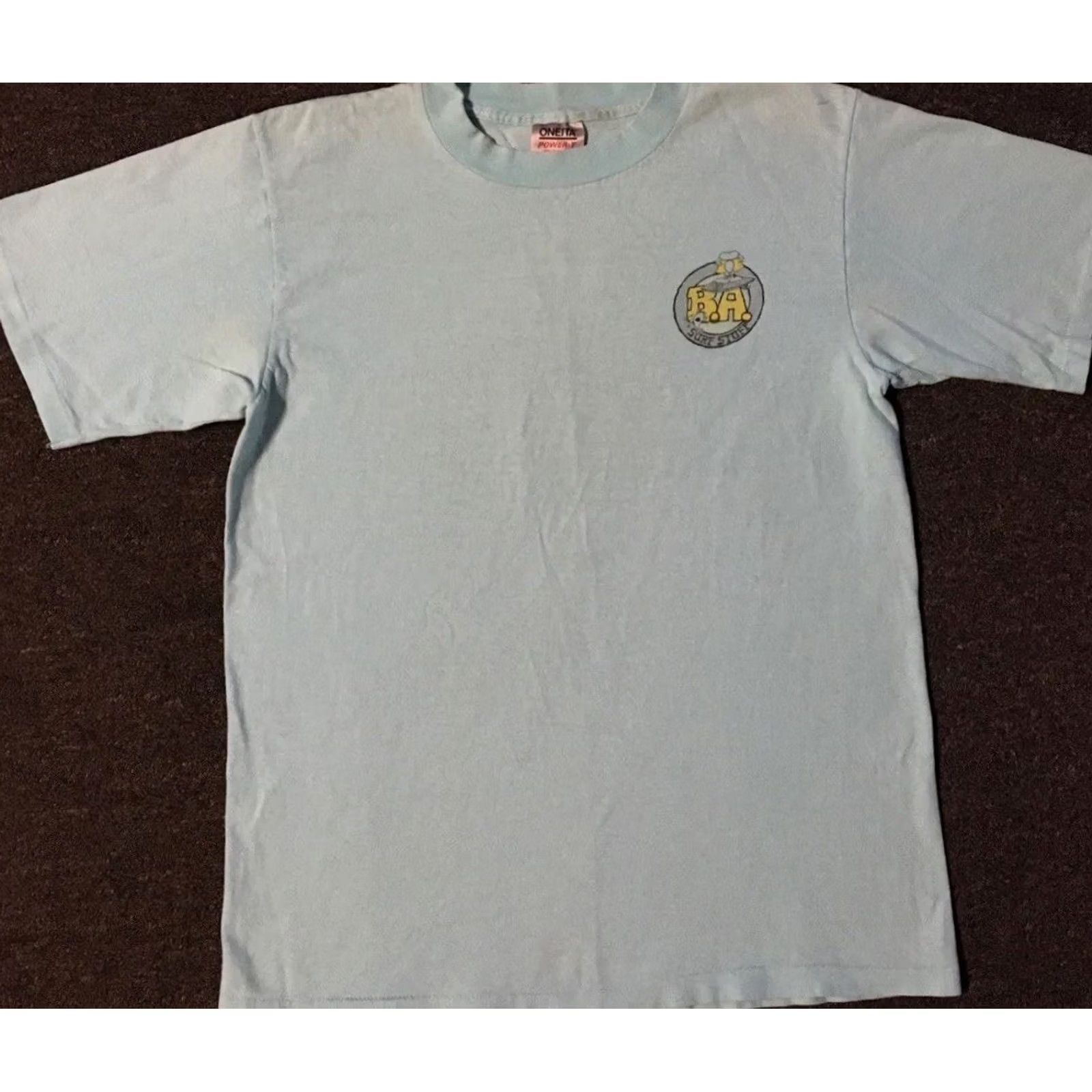 Quiksilver VINTAGE BA Surf Stuff Faded Distress Shirt S Small Blue Graphic Tee Mens 80s Grunge Ocean Pacific Surfing Beach Hawaii USA Size US S / EU 44-46 / 1 - 2 Thumbnail