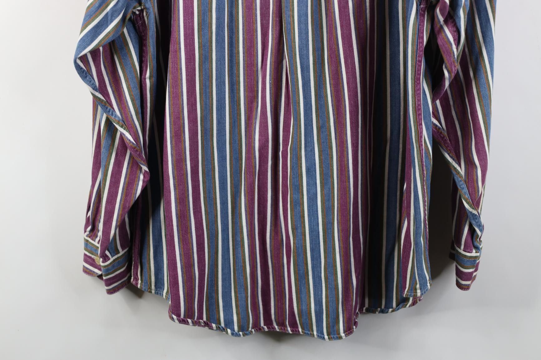 Vintage Vintage 90s Streetwear Striped Collared Button Down Shirt Size US L / EU 52-54 / 3 - 14 Thumbnail