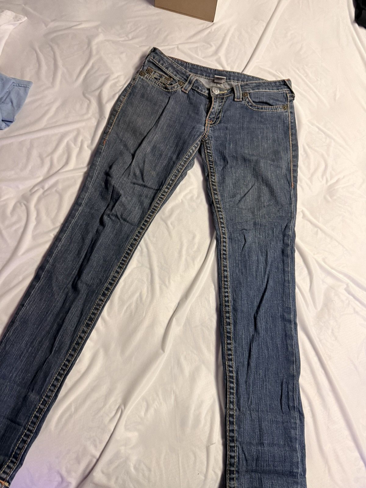 True Religion Vintage Y2K Stella Big T True Religion Aged Denim Jeans Size 30" / US 8 / IT 44 - 4 Thumbnail